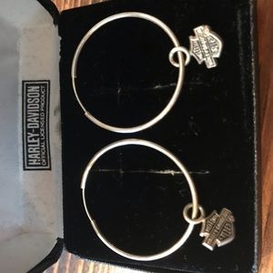 Harley Davidson Silver Hoop earrings